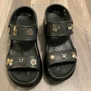 Stylish Black Embellished Women's Sandals